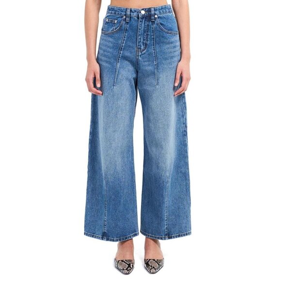 Yumi Row Denim - YUMI ROW Women's Fern Washed Denim Size S In Blue